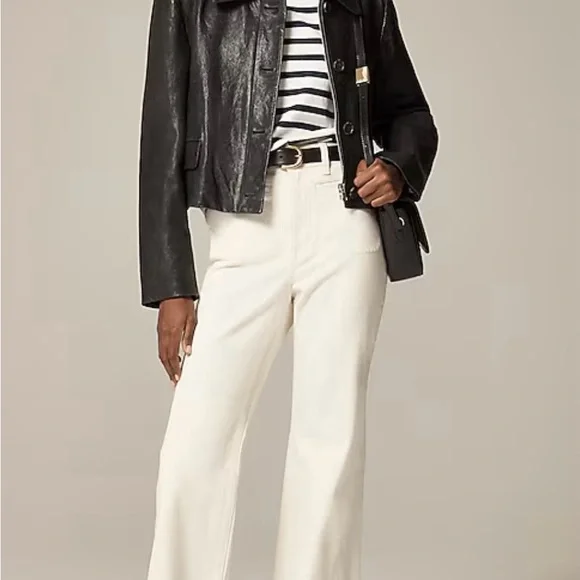 J. Crew Women's Navy and White striped boatneck mariner tee top shirt - Picture 4 of 6